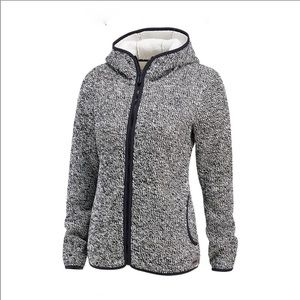 MERRELL Black/White Knit Jacket W/Fleece Lining